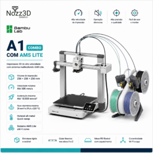 IMPRESSORA 3D BAMBU LAB A1 AMS LITE COMBO